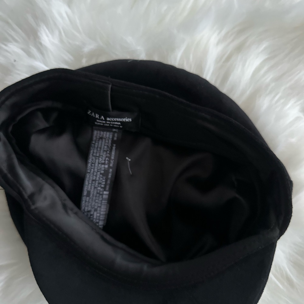 Zara Black Velvet News Boy Cap - Picture 6 of 9